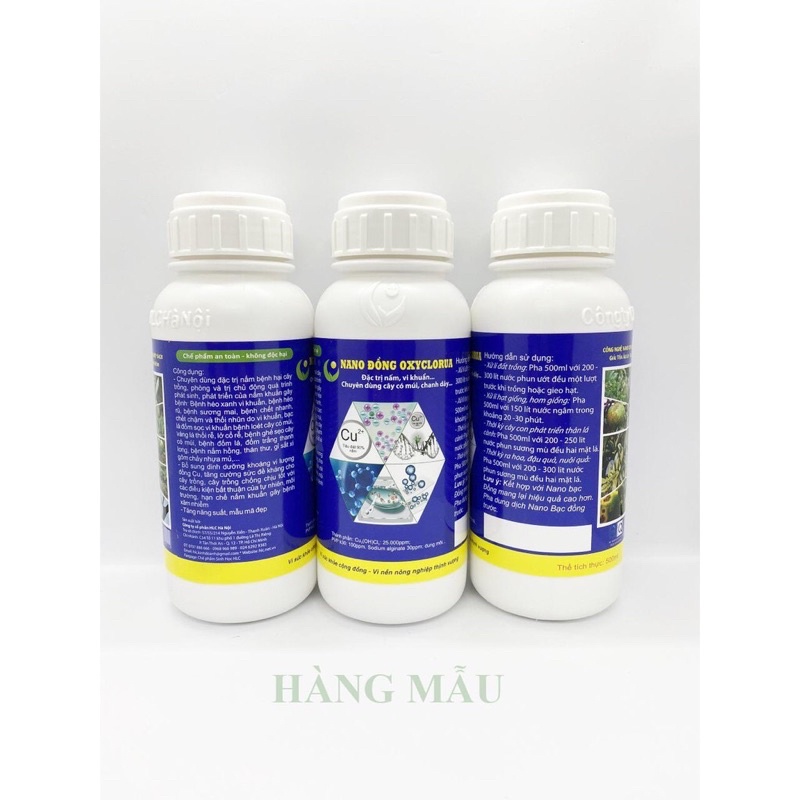 NANO ĐỒNG OXYCLORUA HLC 500ML - ĐẶC TRỊ NẤM BỆNH, VI KHUẨN CÂY TRỒNG, DỪNG BỆNH NHANH CHÓNG, HOÀN TOÀN AN TOÀN