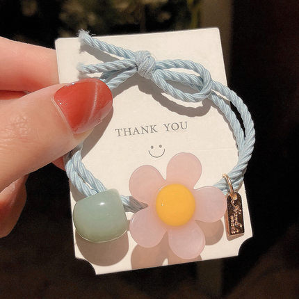 Ins Hyuna Wind Hair Rope Cute Color Hair Rope Female Korean Style Hair Tie Hair Rubber Band Flower Hair Tie Headdress Small Jewelry