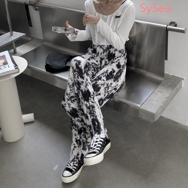 Quần Dài Lưng Cao Thiết Kế Dáng Rộng Thoải Mái