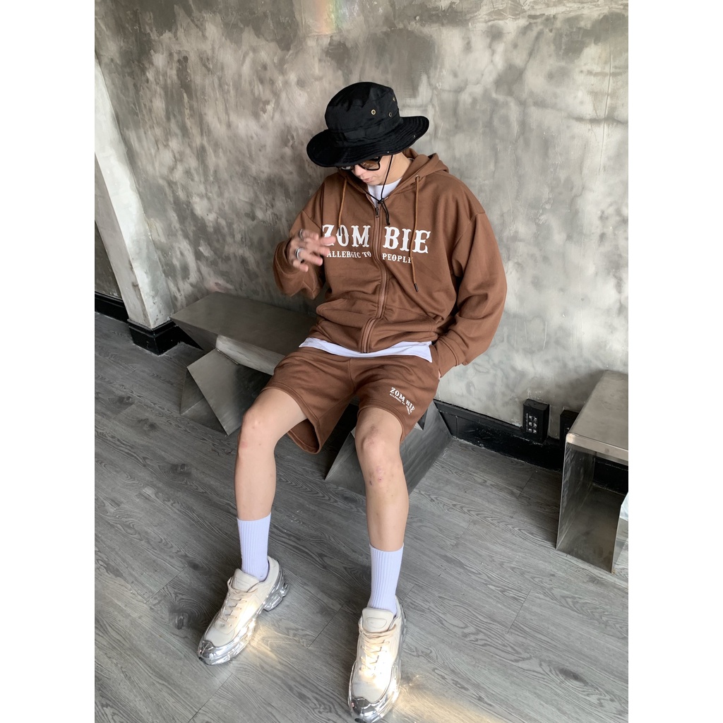 Bộ ZOMBIE® Zip Hoodie - Brown