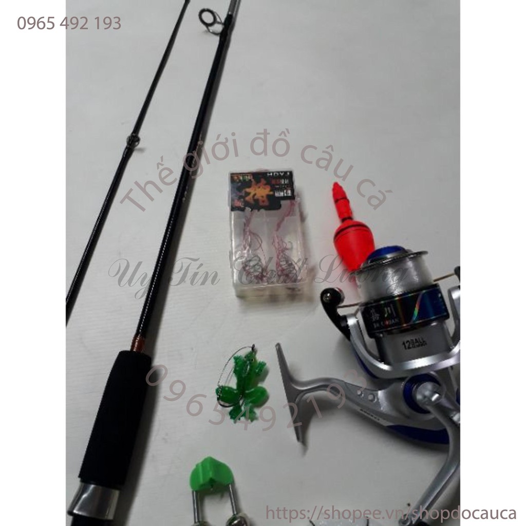 Bộ cần 2 khúc đặc và máy kèm phụ kiện ( rẻ vô địch )