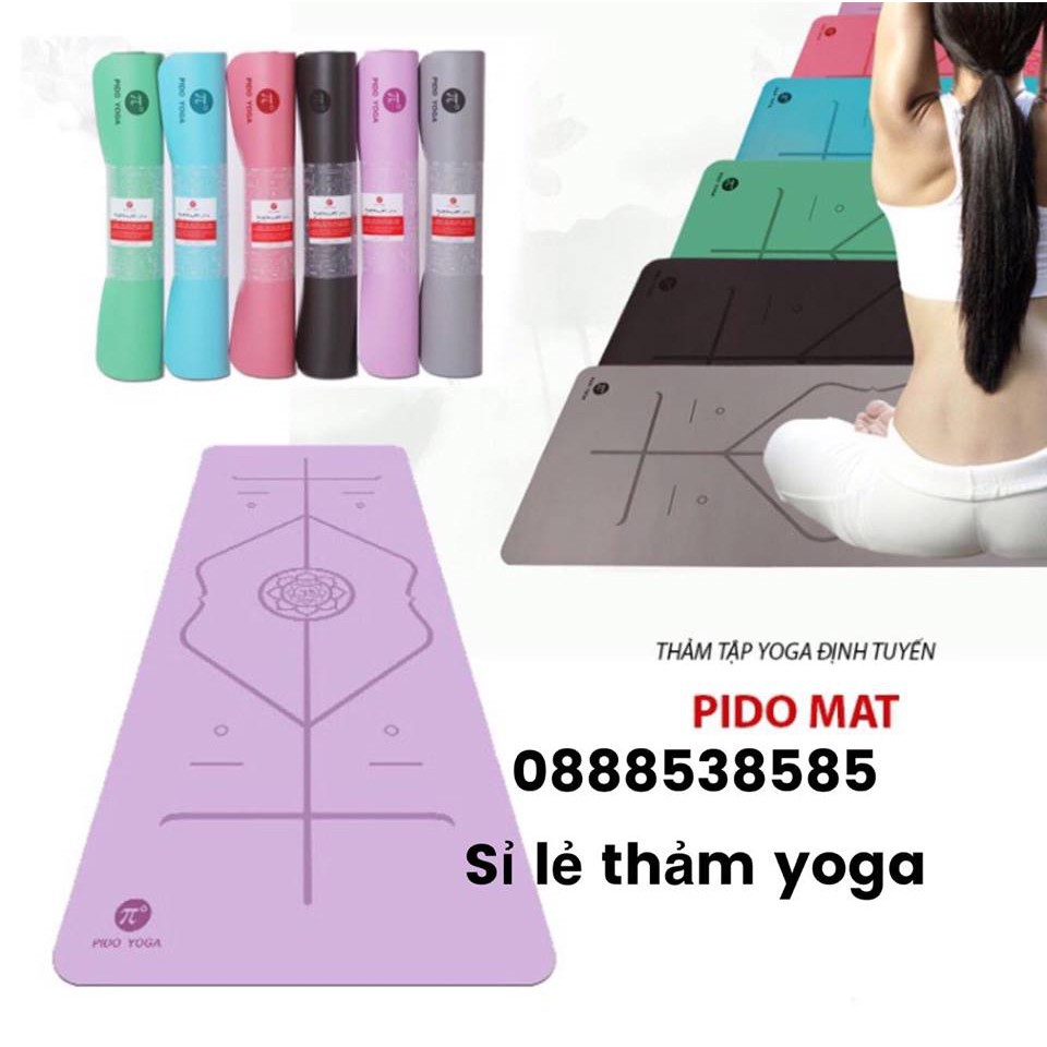 Thảm định tuyến PU Pido yoga chính hãng tặng kèm túi đeo 100k