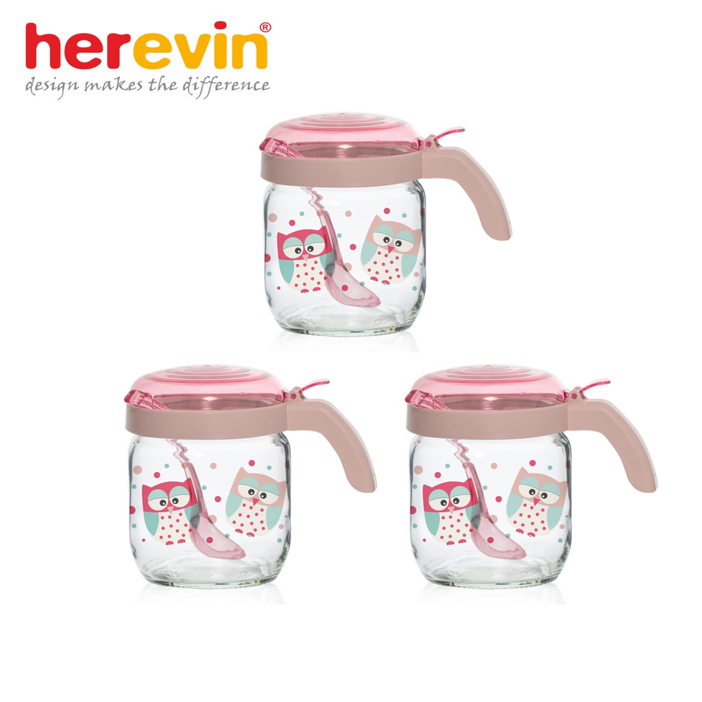 Combo 3 hũ gia vị thủy tinh có muỗng Herevin Décor 425ml_131050