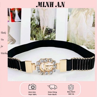 Đai váy nữ, đai váy bản nhỏ mặt đính hoa đá sang chảnh nổi bật