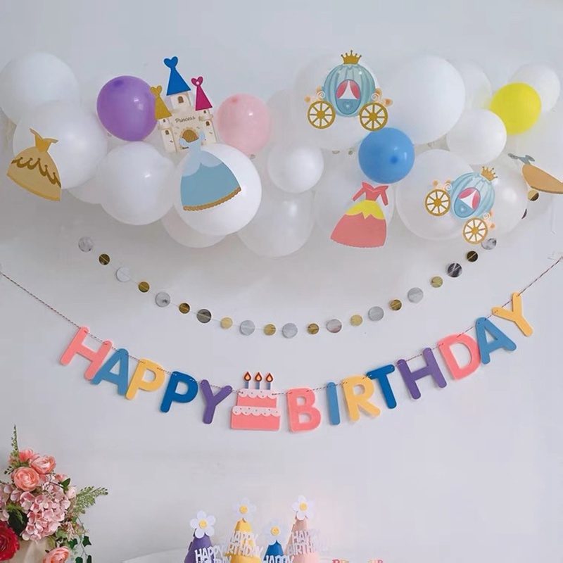 Dây Cờ Kéo Chữ Happy Birthday Bằng Nỉ Màu Sắc Ngọt Ngào Trang Trí Tiệc Sinh Nhật