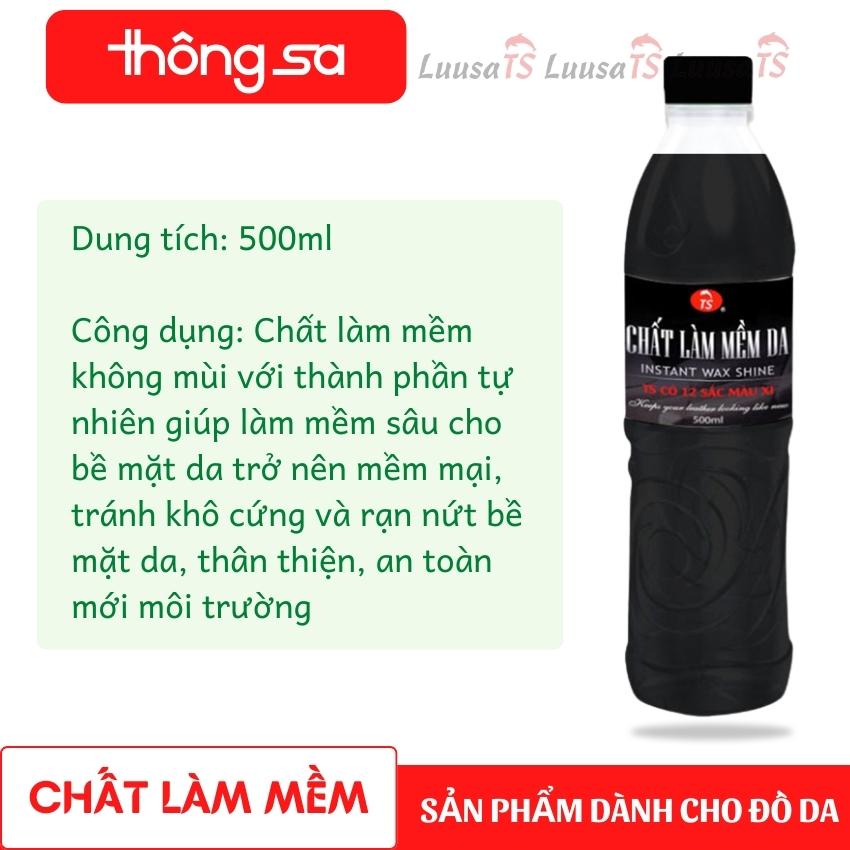 Chất làm mềm đồ da Thông Sa 500ml, không màu không mùi, làm mềm sâu giúp da trở nên mềm mại, tránh khô và rạn bề mặt da