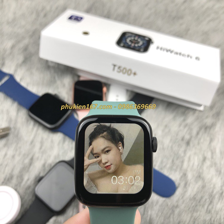 [Smart Watch T500+] Đồng hồ thông minh T500+ Seri 6 - Cài hình nền - Màn hình tràn viền  - Phiên bản nâng cấp mới nhất