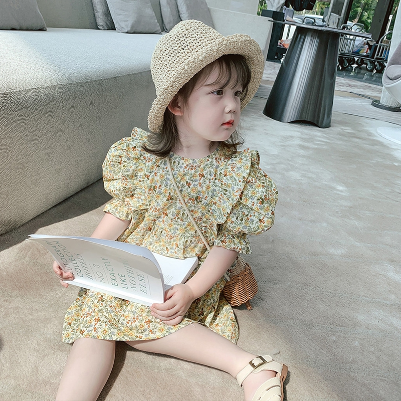Đầm Hoa Phong Cách Hàn Quốc Cho Bé Gái