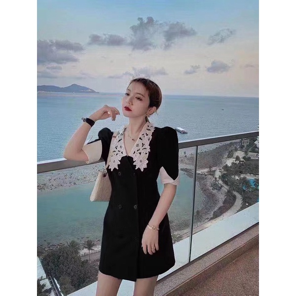 Váy Vest cổ thêu ren