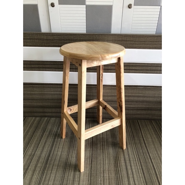 Ghế Đôn Gỗ Cao Su Ghép Cao 60cm