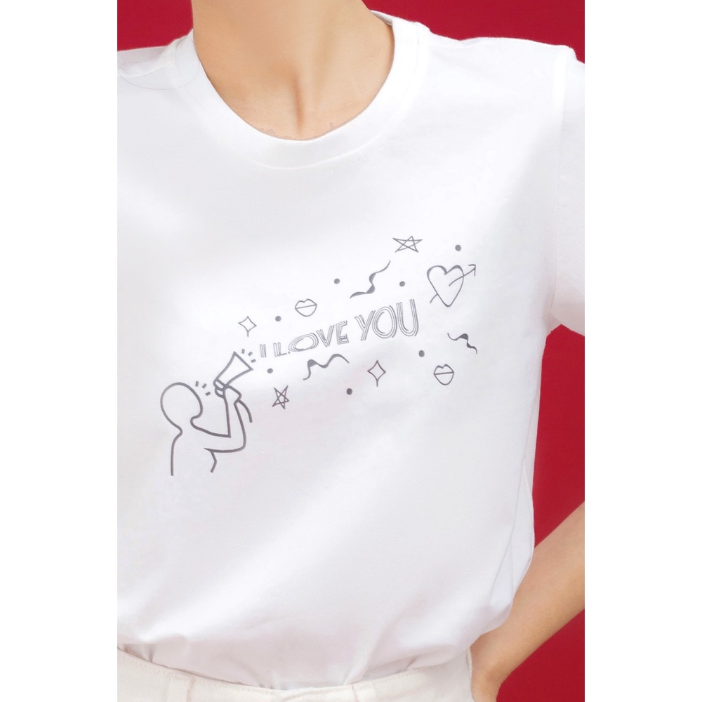 [Mã WABRGUM giảm 10% tối đa 30K đơn 99K] Áo thun nữ thời trang GUMAC thiết kế in chữ ATC01028