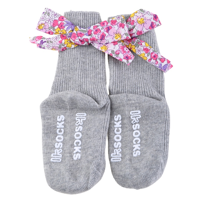 Đôi Vớ Cotton Không Trượt Đính Nơ Xinh Xắn Cho Bé Gái