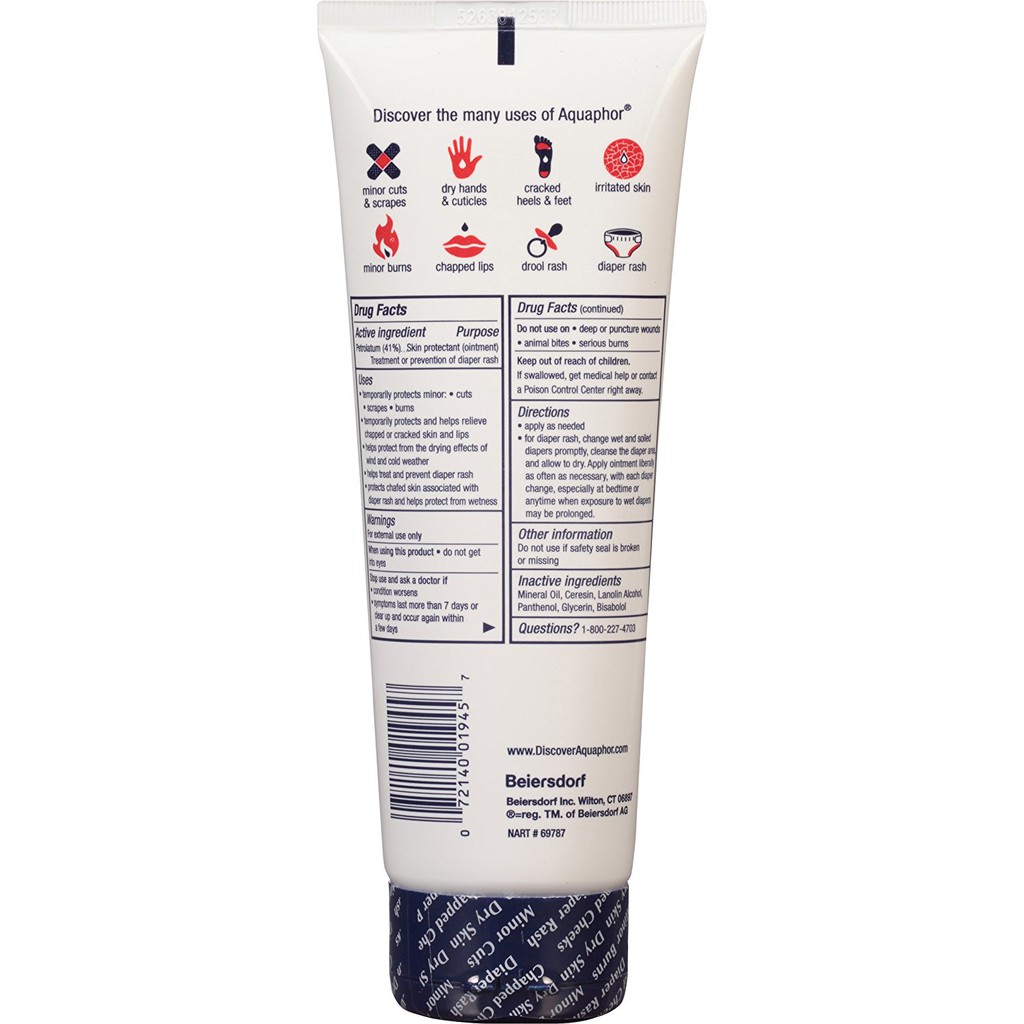 Kem Dưỡng Ẩm dành cho Da Khô, Nứt Nẻ Aquaphor Advanced Therapy Healing Ointment Skin Protectant 198g (Mỹ)