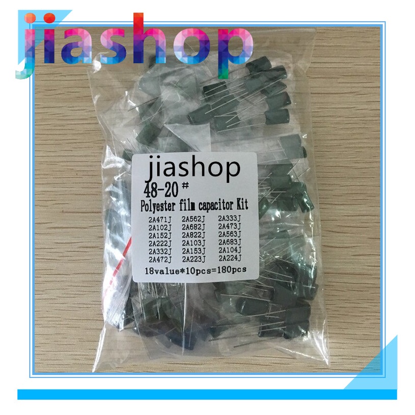 Mylar Phim Tụ Điện Polyester Phim Tụ Điện Các Loại Bộ 180 Chiếc 18 Giá Trị 2A104J 2A332J 2A472J 2A10