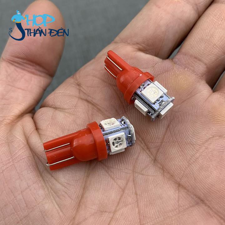 Xi Nhan LED 5 tim gắn xe máy chân T10.