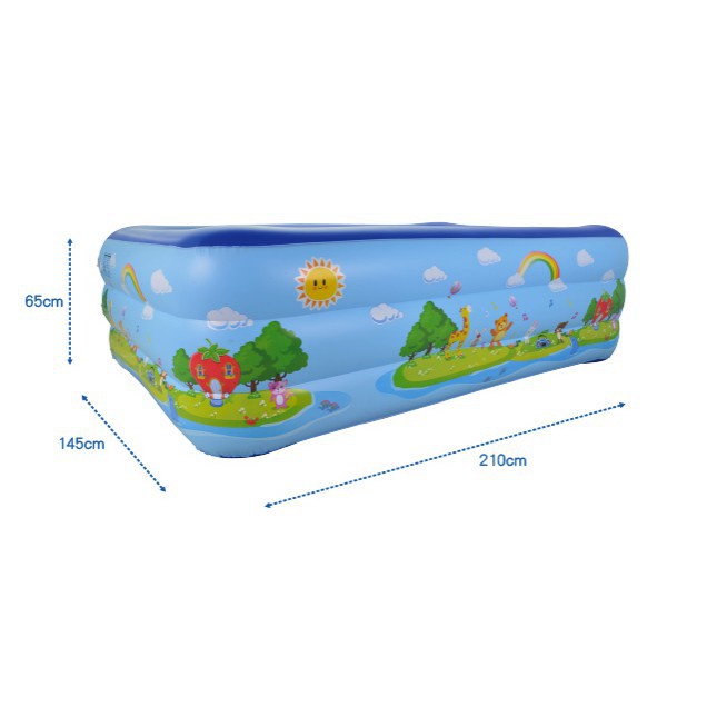 Bể bơi phao 3 tầng size to 2m1+ bơm điện (Kingmart68)