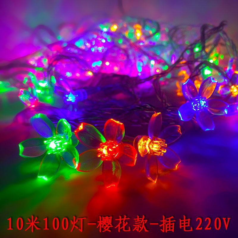 100LED Dây đèn LED hình vòng hoa đào trang trí tiệc cưới , giáng sinh