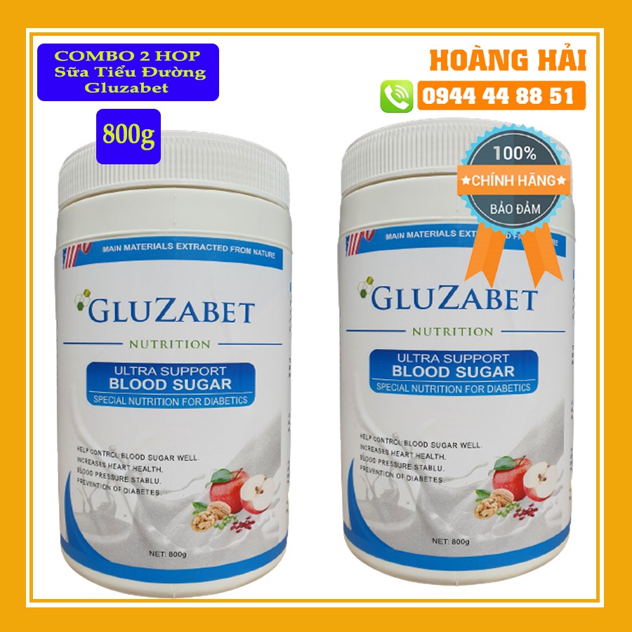 COMBO 2 HỘP Sữa Gluzabet 400g - Sữa dinh dưỡng chuyên biệt dành cho người tiểu đường