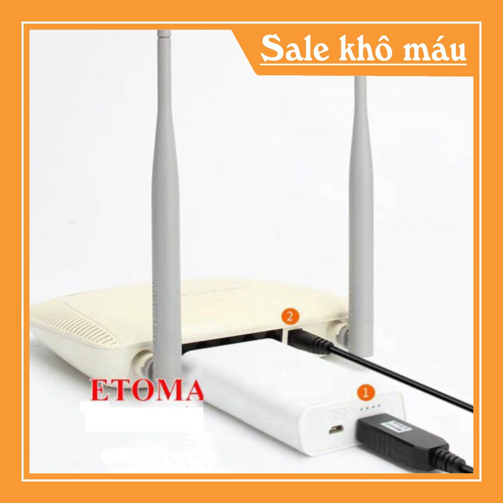 MIỄN PHÍ SHIP Cáp chuyển đổi điện áp từ 5v sang 12v - Cúp điện vẫn dùng được wifi từ pin sạc dự phòng SẢN PHẨM BÁN CHẠY