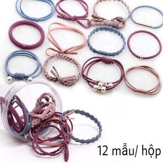 HỘP 12 SỢI CHUN BUỘC TÓC NỮ HOT TREND