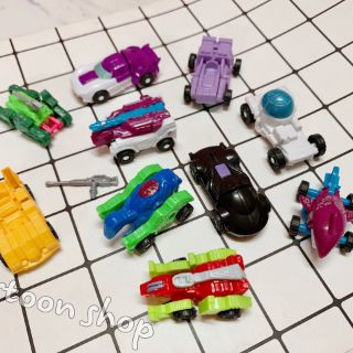 Set 10 xe mini lắp ráp thành robot, khủng long
