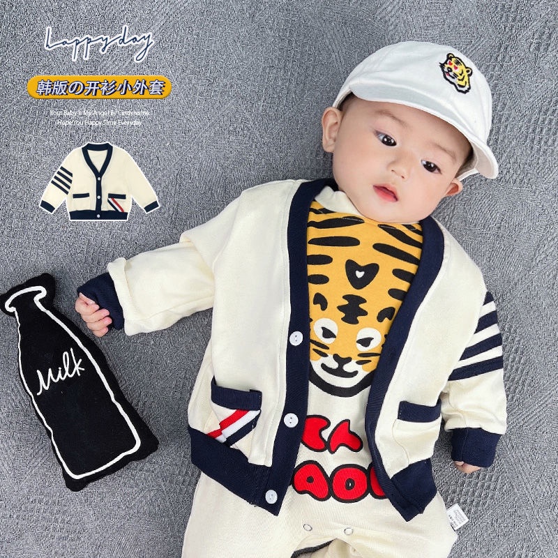 Áo Khoác Cotton Mỏng Phong Cách Hàn Quốc Cho Bé 0-18 Tháng Tuổi