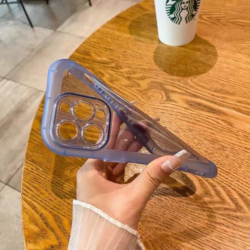Ốp iPhone silicon trong suốt viền nhám thích hợp cho cho iPhone 13 Pro Max iPhone 12 Pro Max iPhone 11 7 plus