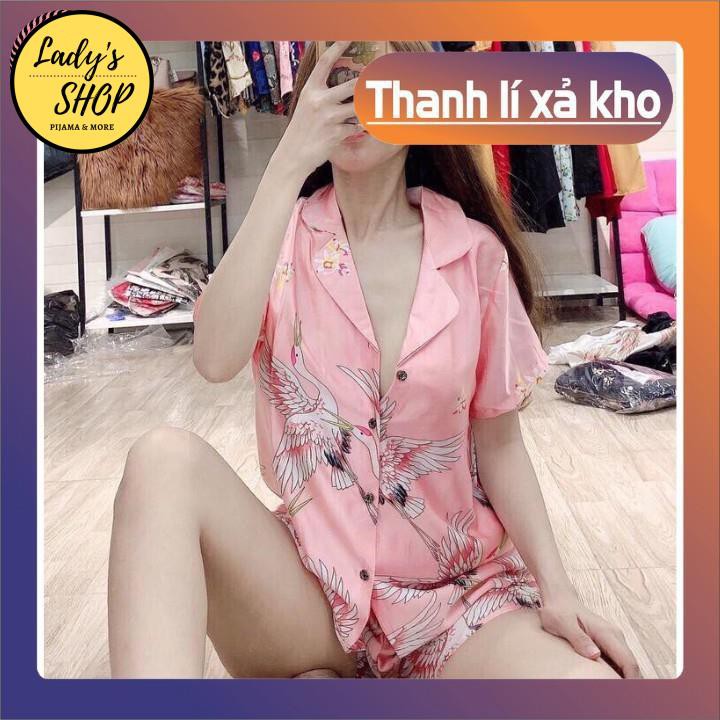 Đồ Bộ Pijama - Bộ Ngủ Họa Tiết Chim Hạc Quần Đùi Cao Cấp [Ảnh thật + Video | BigBuy360 - bigbuy360.vn