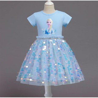 Váy Elsa lấp lánh lung linh Blue