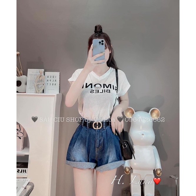 ÁO LEN LƯỚI CỔ TIM CHỮ SIMONE CHO NỮ