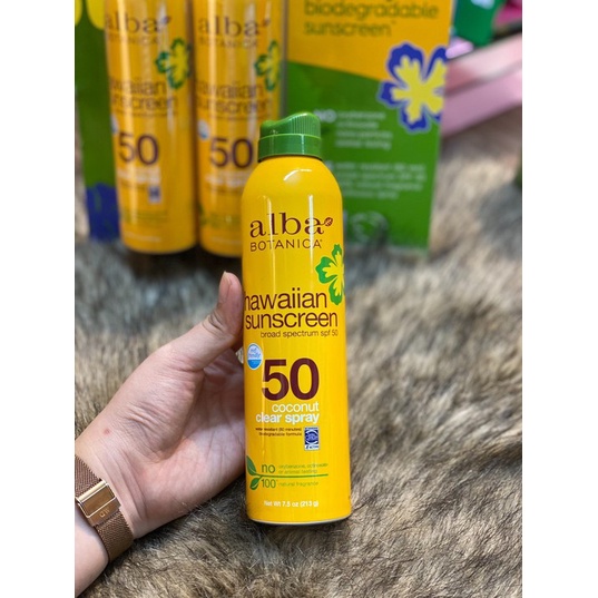 XỊT CHỐNG NẮNG ALBA BOTANICA HAWAIIAN SUNSCREEN SPF50