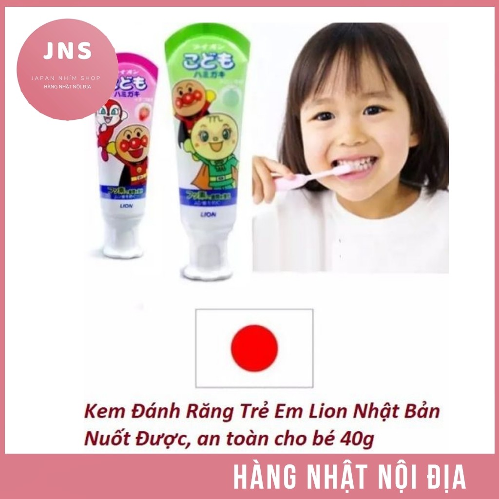 Kem đánh răng nuốt được Lion Nhật Bản cho bé