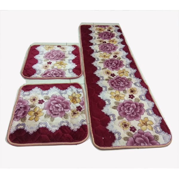Bộ thảm nỉ lót ghế salong phòng khách 3 miếng( 1 miếng dài 2 miếng vuông) loại 2 lớp, dày 1,5cm