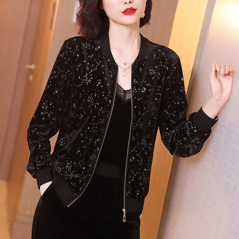 Áo Khoác Cardigan Nhung Tay Dài Dáng Rộng Phong Cách Hàn Quốc Cho Nữ Size 5xl