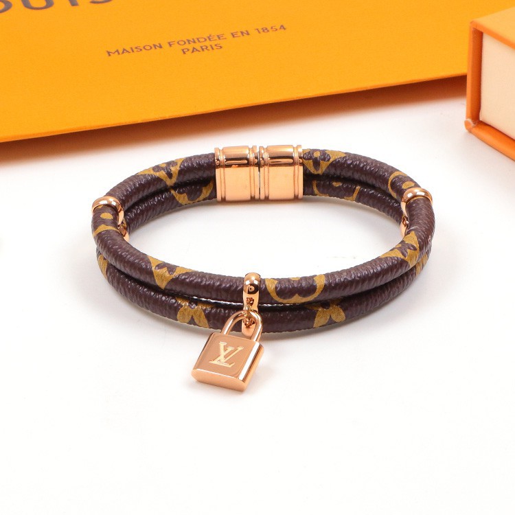 Lock Pendant Magnetic Leather Bracelet Fashion Belt Titanium Steel Bracelet Couple Jewelry