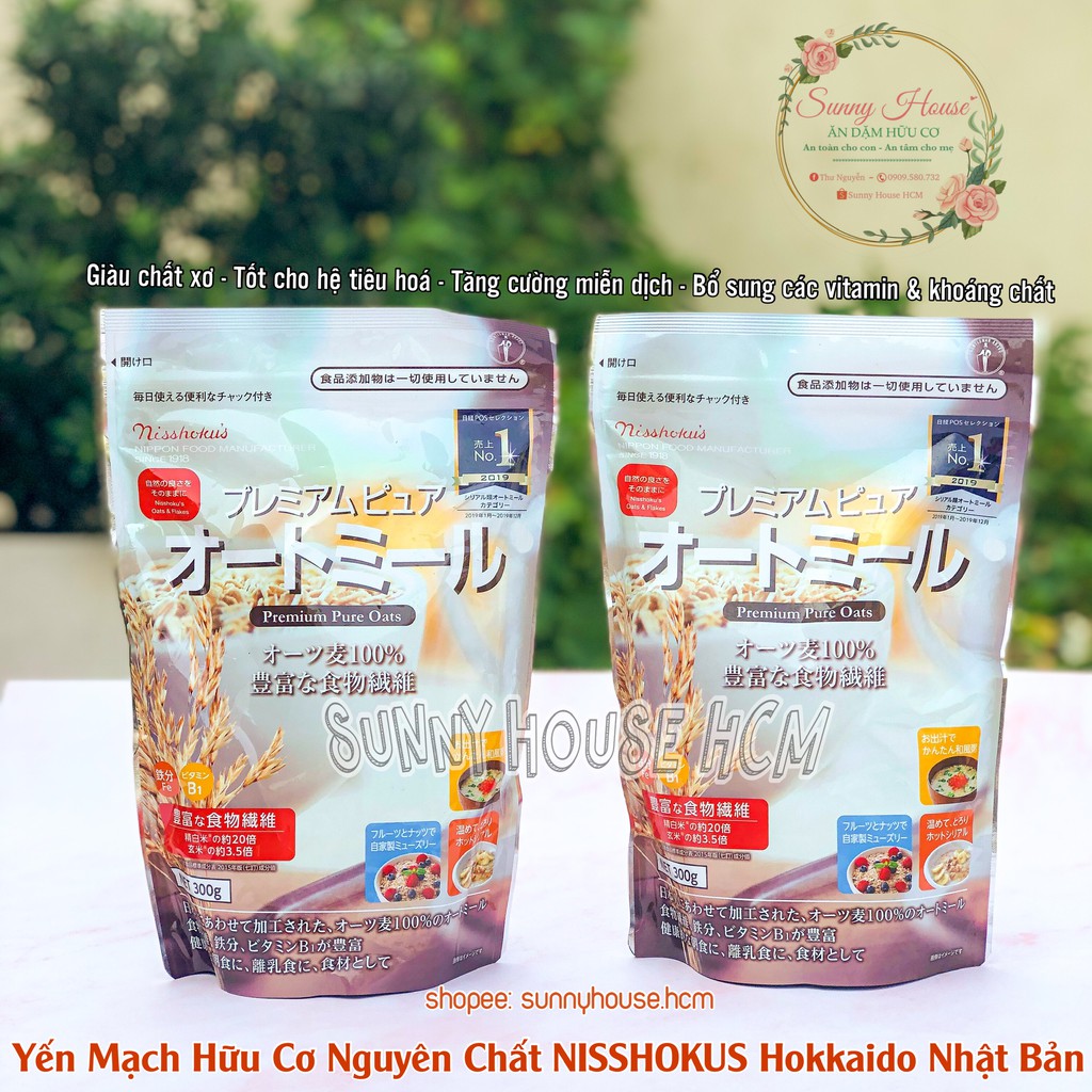 Yến mạch hữu cơ nguyên chất Nisshokus Hokkaido Nhật Bản 300g