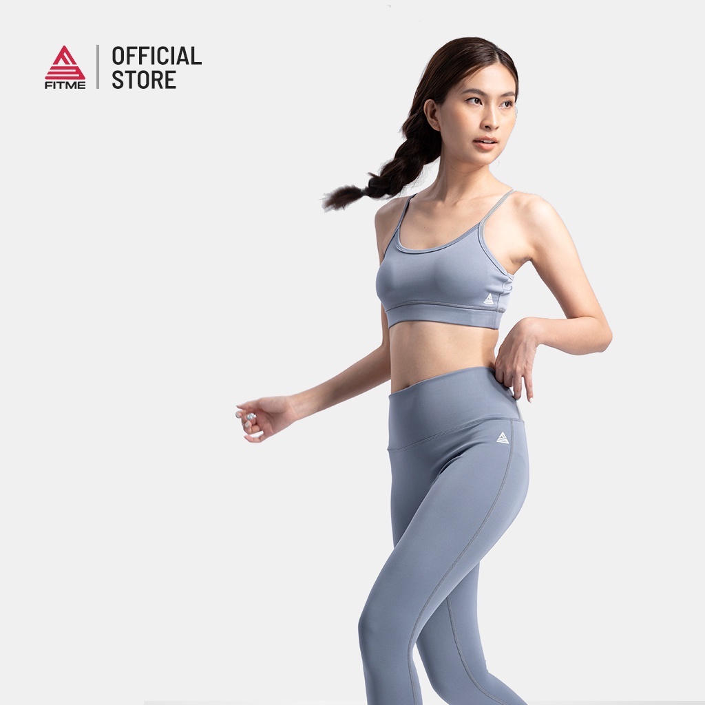 Set quần áo tập gym nữ Fitme áo bra 2 dây Theta, quần legging dài chất liệu thun co giãn 4 chiều