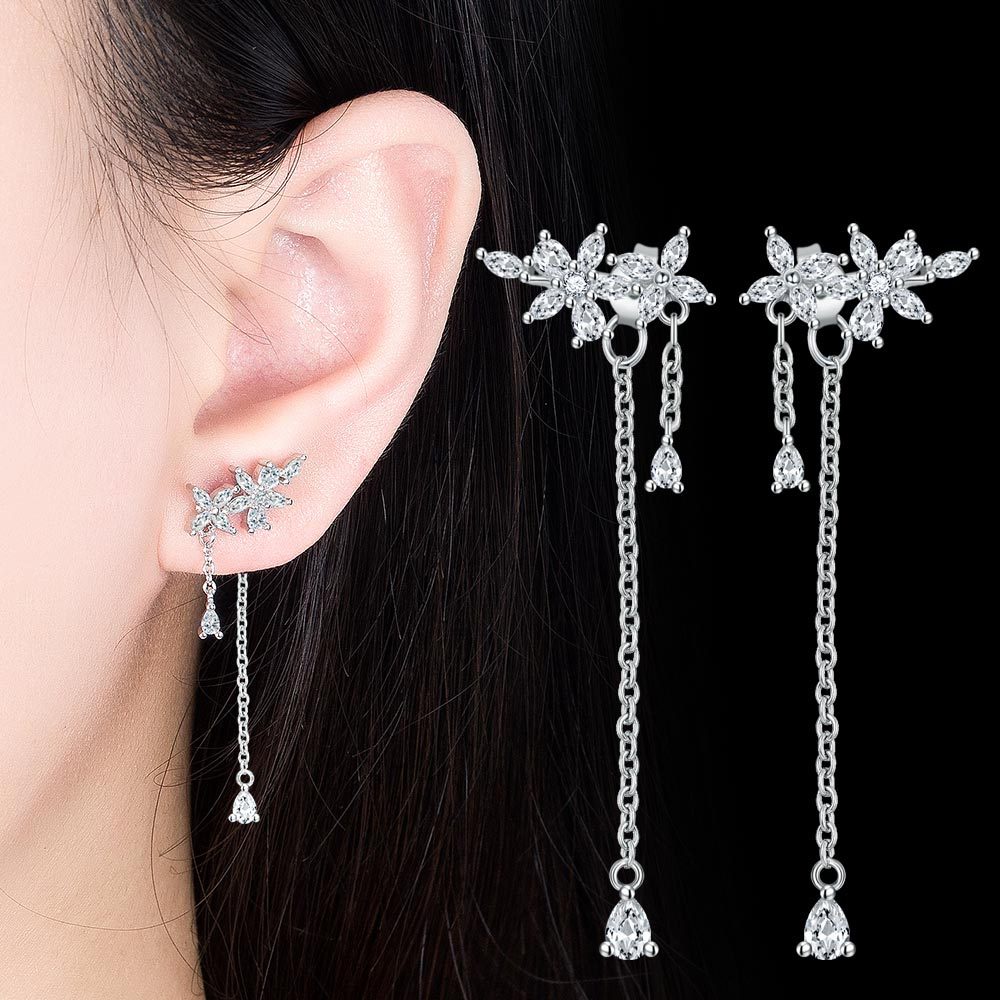 Bông Tai Thời Trang Kiểu Dây Tua Hình Bướm Năm Cánh 9 Kiểu Cổ Điển