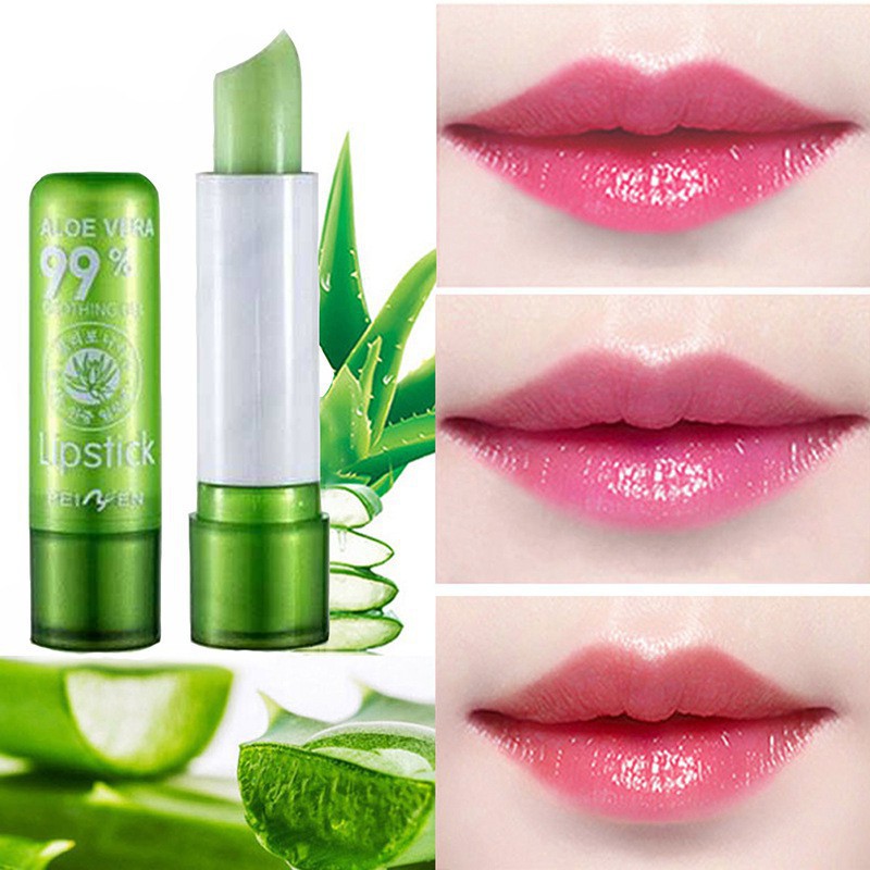 Son dưỡng môi 💕FREESHIP💕  Son dưỡng môi không màu chiết xuất lô hội aloe vera 99% vỏ xanh