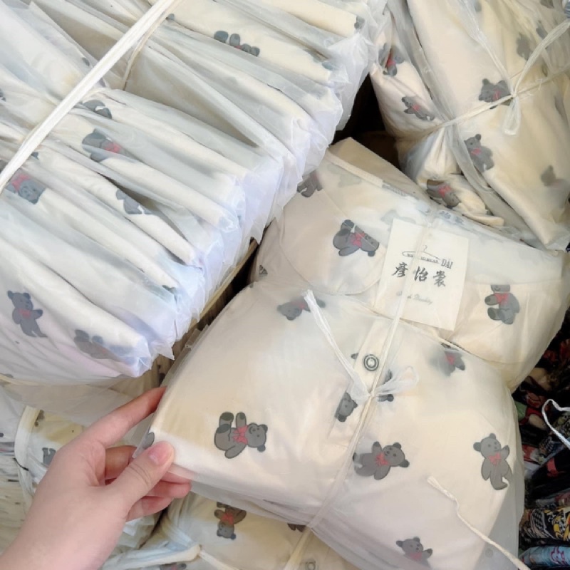 Pijama Mặc Nhà Nữ Đồ Ngủ Mặc Nhà Cho Nữ Trắng Có Viền, Ren Cổ Vuông Dài Tay Xinh Xắn Tiểu Thư | BigBuy360 - bigbuy360.vn