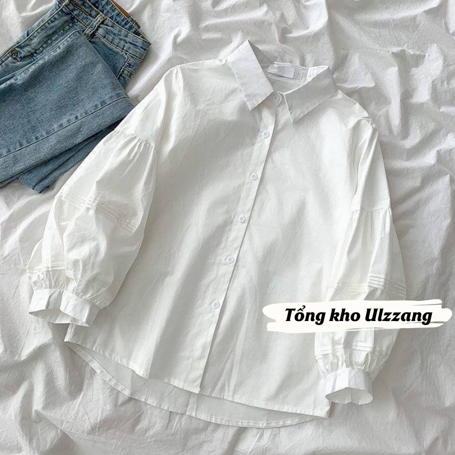 Áo sơ mi nữ tay bồng xếp ly - Áo sơ mi đẹp