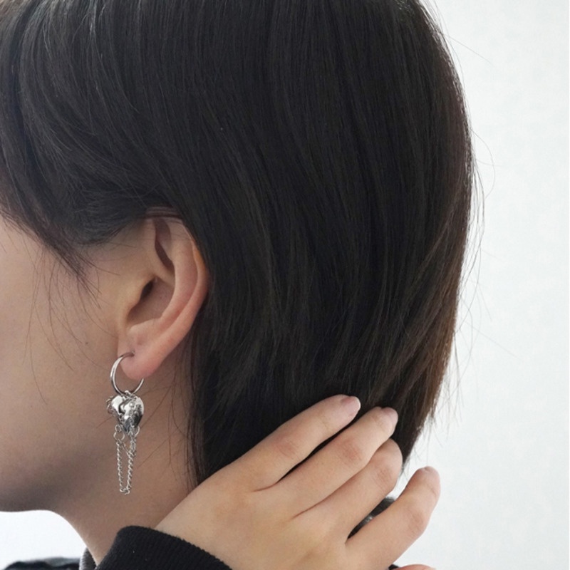 Bông tai dạng chuỗi hình trái tim cho nữ