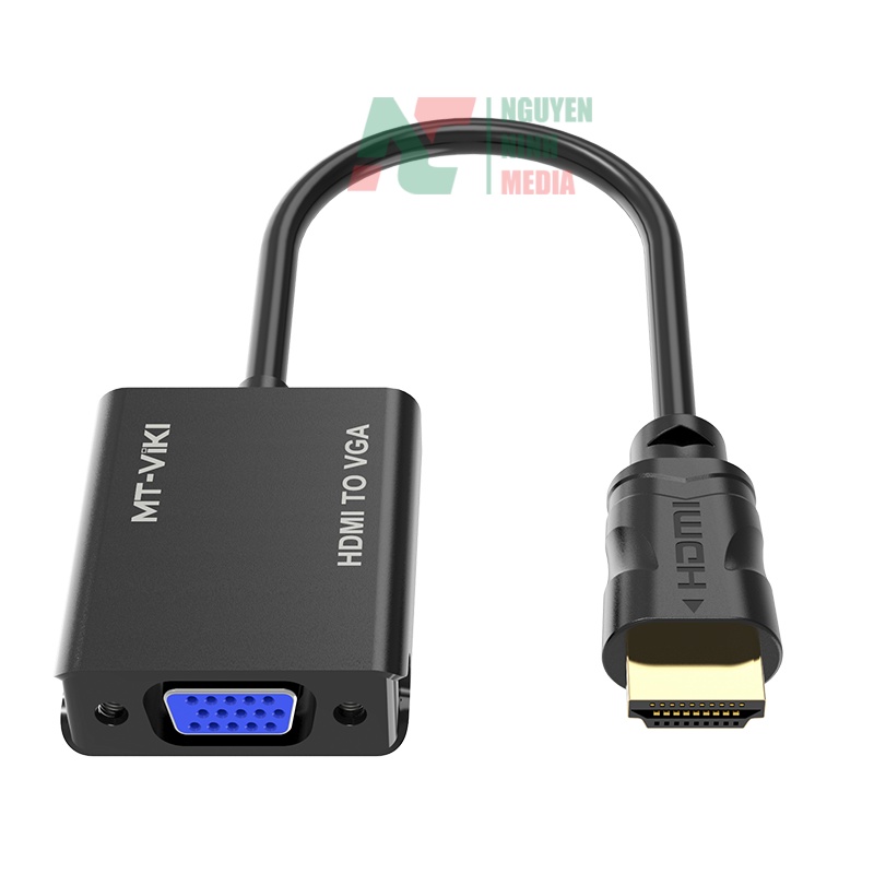 Cáp Chuyển HDMI to VGA MT-ViKi Hỗ Trợ Độ Phân Giải Full HD 1080P - Hàng Chính Hãng