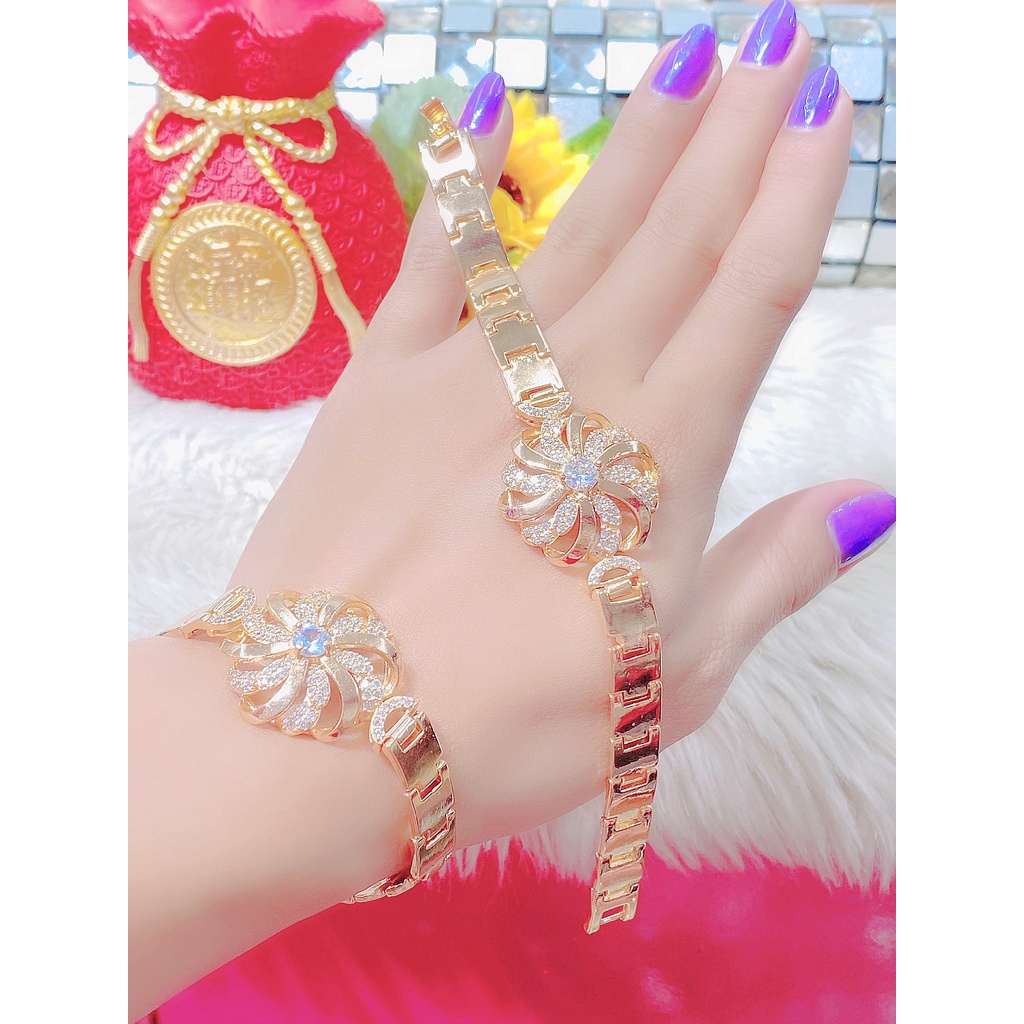 Lắc Tay Nữ Mạ Vàng 18k Sang Trọng UHA L55