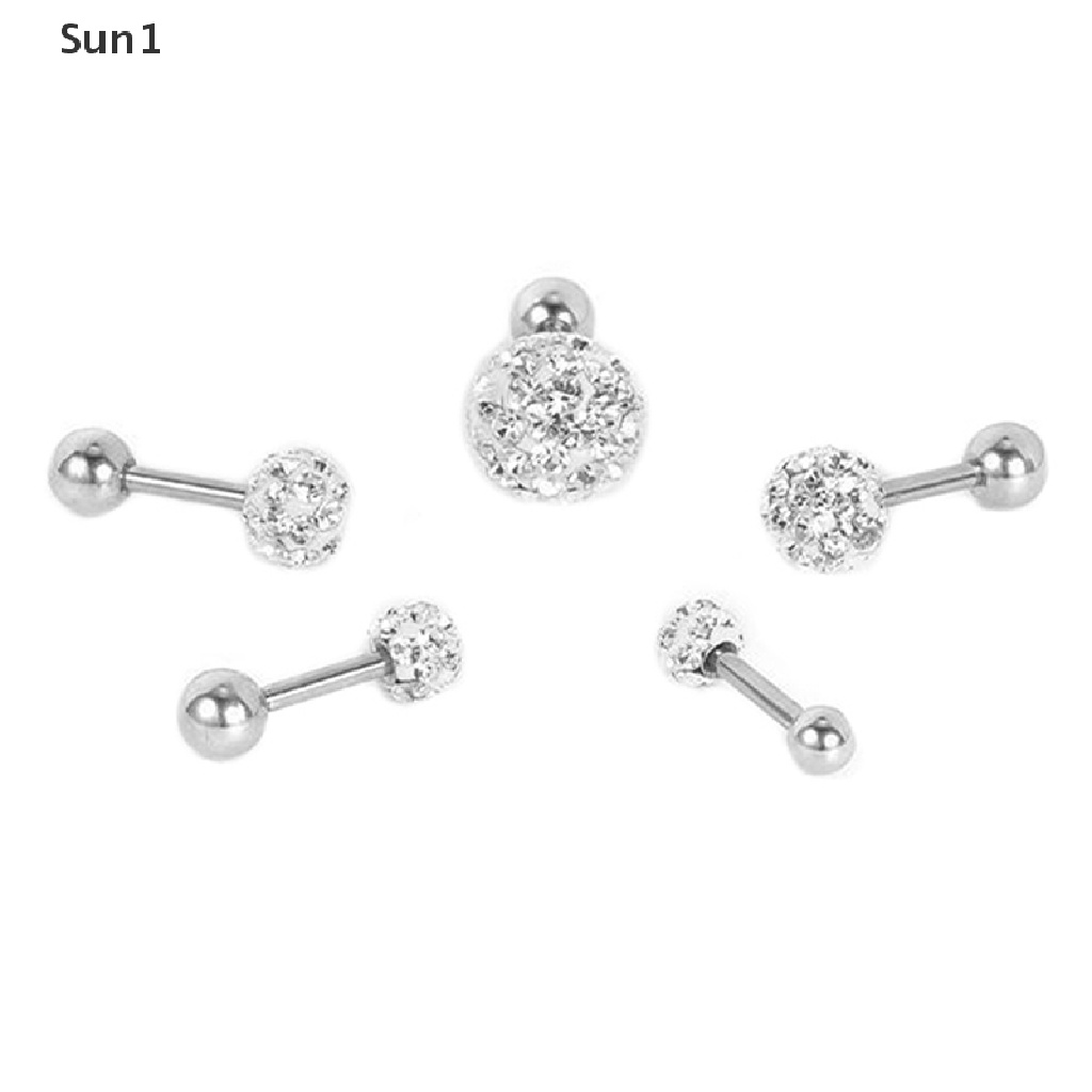 Sun1 &gt; Khuyên Tai Xỏ Sụn / Môi / Tai / Cơ Thể Sụn Tai Bằng Thép Đính Pha Lê Helix Bên Trong Cho Nữ