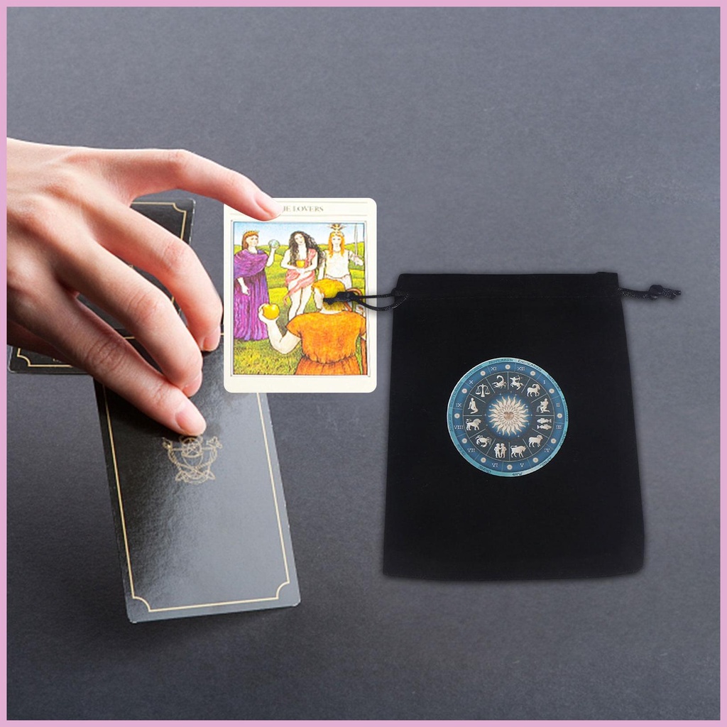 Túi Dây Rút mini Đựng Thẻ Đồ Chơi Trang Sức Màu Đen Bí Ẩn Thần Kỳ Dành Cho Gia Đình (Op)