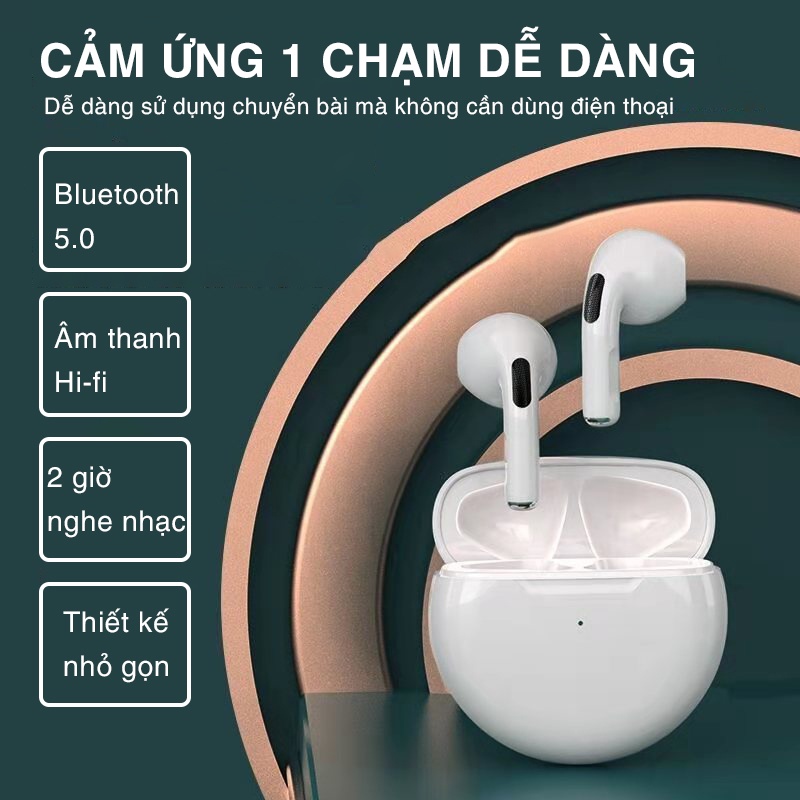 Tai Nghe Bluetooth Pro 6 Âm Thanh Mượt Sống Động Kiểu Dáng Trẻ Trung Năng Động Và Giảm Tiếng Ồn Hiệu Quả