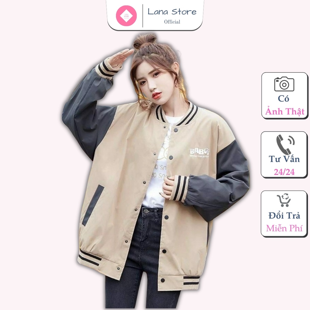 Áo Bomber Varsity Bóng Chày Thêu BABE - 2 Lớp - Form chuẩn Unisex Nam Nữ Couple