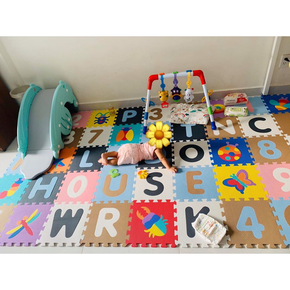 THẢM XỐP CAO CẤP CHO BÉ SMILE PUZZLE - CHỮ CÁI PASTEL - KHÔNG MÙI - TIÊU CHUẨN CHÂU ÂU