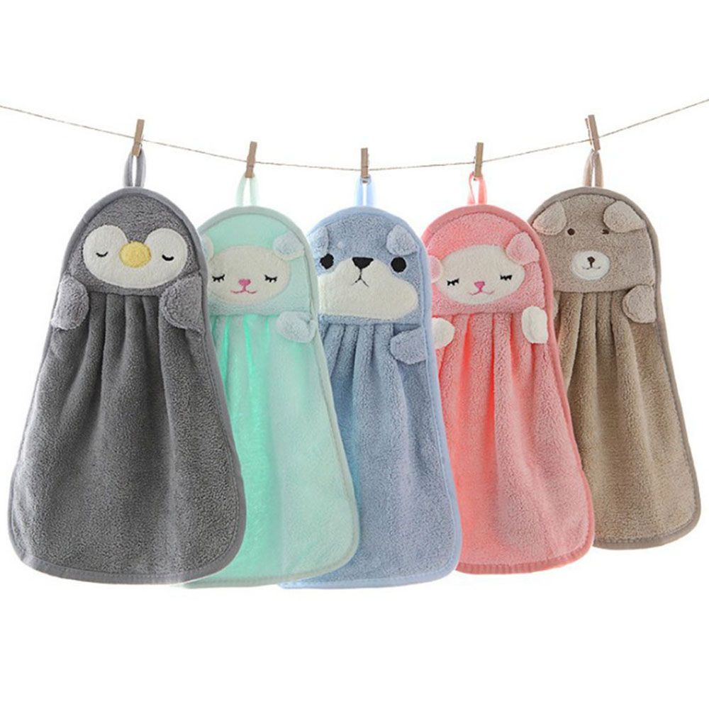 Khăn lau tay treo tường KUNHEV mềm mại thiết kế hoạt hình cho nhà bếp phòng tắm